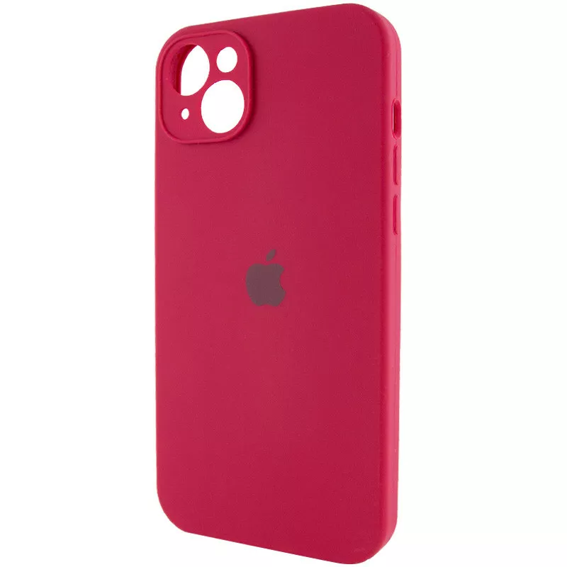 Чехол Silicone Case Full Camera for Apple iPhone 14 Rose Red - фото 3
