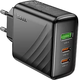 Сетевое зарядное устройство Hoco CS26A 45w GaN PD/QC 2xUSB-C/USB-A ports fast charger black - фото Сетевое зарядное устройство Hoco CS26A 45w GaN PD/QC 2xUSB-C/USB-A ports fast charger black