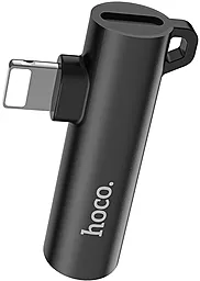 Аудио-переходник Hoco LS21 Lightning & 3.5mm black - фото Аудио-переходник Hoco LS21 Lightning & 3.5mm black