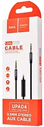 Аудио кабель, с микрофоном Hoco UPA04 AUX mini Jack 3.5mm M/M Cable 1 м black - миниатюра 4
