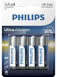 Батарейки Philips AA (LR06) Ultra Alkaline 4шт (LR6E4B/10)
