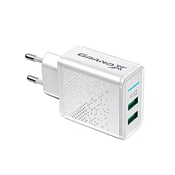 Сетевое зарядное устройство Grand-X 15.5w 2xUSB-A ports home charger white (CH-60W)