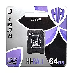 Карта памяти Hi-Rali microSDXC 64GB Class 10 + SD-адаптер (HI-64GBSDCXCL10-01)
