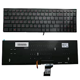 Клавіатура для ноутбуку Asus G501 N501 без рамки підсвітка клавіш чорна