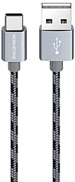 Кабель USB Borofone BX 24 Lightning  Metal Grey
