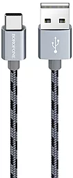 Кабель Borofone BX24 Ring Current USB-A - Lightning 12w 2.4a 1м cable Gray - фото Кабель Borofone BX24 Ring Current USB-A - Lightning 12w 2.4a 1м cable Gray