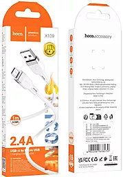 Кабель Hoco X109 USB-A - micro USB 12w 2.4a 1м cable White - миниатюра 4