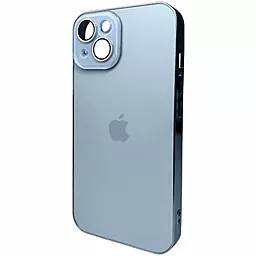 Чехол AG Glass Sapphire Frame MagSafe Logo for Apple iPhone 14  Sierra Blue