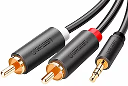 Аудио кабель Ugreen AV102 Aux mini Jack 3.5 mm - 2хRCA M/M Cable 1 м black (10772) - миниатюра 2