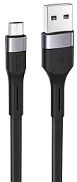 Кабель Hoco X34 Surpass USB-A - micro USB 12w 2.4a 1м cable Black - фото Кабель Hoco X34 Surpass USB-A - micro USB 12w 2.4a 1м cable Black