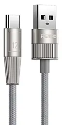 Кабель Remax RC-C102 Infinity Series USB-A - Type-C 12w 2.4a 1.2м cable Gray - фото Кабель Remax RC-C102 Infinity Series USB-A - Type-C 12w 2.4a 1.2м cable Gray