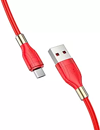 Кабель Hoco U92 Gold Collar USB-A - micro USB 12w 2.4a 1.2м cable Red - мініатюра 2