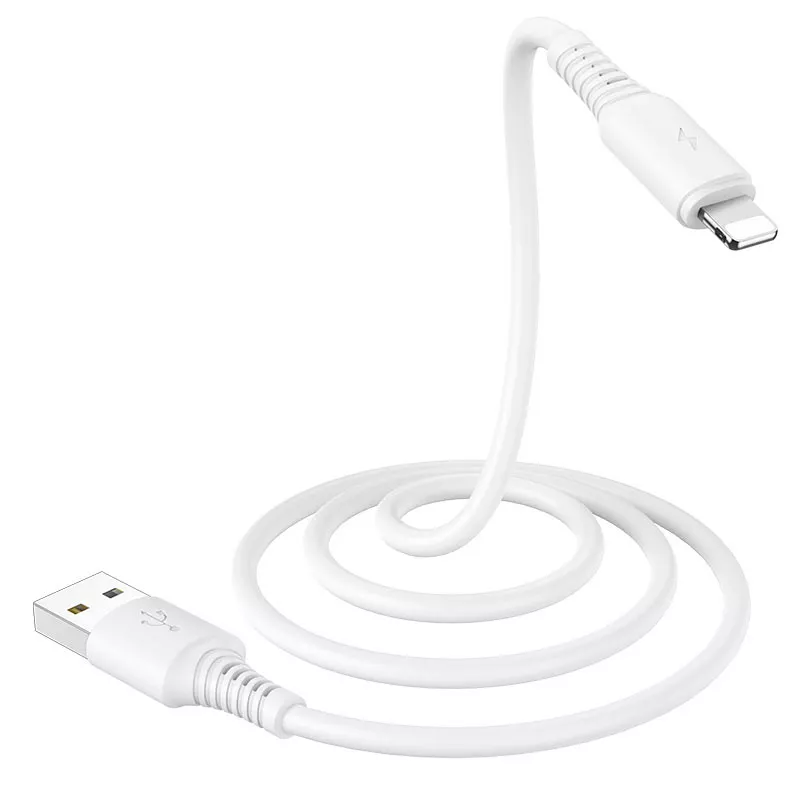 Кабель Borofone BX47 USB-A - Lightning 12w 2.4a 1м cable White - фото 2