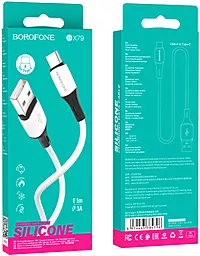 Кабель USB Borofone BX79 Silicone 3A USB Type-C Cable White - миниатюра 4