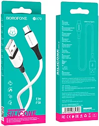 Кабель Borofone BX79 Silicone USB-A - Type-C 15w 3a 1м cable White - мініатюра 4