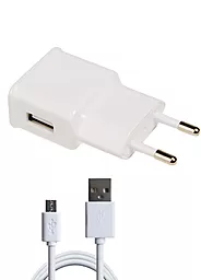 Сетевое зарядное устройство Grand-X 1a home charger + micro USB cable white (CH-765UMW)