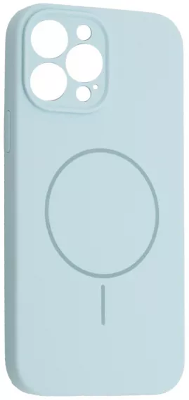 Чехол Silicone Case Full Camera Fine Ring MagSafe для Apple iPhone 14 Pro Max  Light Blue - фото 1