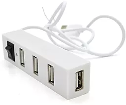 USB-A хаб Voltronic 4-in-1 white (YT-HUB4-W/05510)