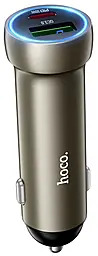 Автомобильное зарядное устройство Hoco Z54A 48w PD/QC USB-C/USB-A ports fast charger gold - фото Автомобильное зарядное устройство Hoco Z54A 48w PD/QC USB-C/USB-A ports fast charger gold