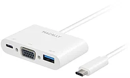Мультипортовый USB Type-C хаб Macally USB-C -> VGA/USB/USB-C White (UCVGA)