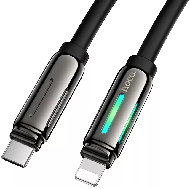 Кабель Hoco U136 Prize USB Type-C - Lightning 27w 3a 1.2м PD сable Black - фото 3