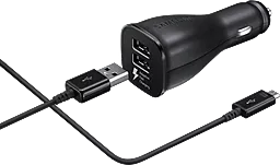 Автомобільний зарядний пристрій з швидкою зарядкою Samsung 2XUSB 2A Car Charger Black (EP-LN920BBEGRU)