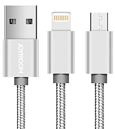Кабель USB Joyroom S-M326 2-in-1 USB to Lightning/micro USB cable silver