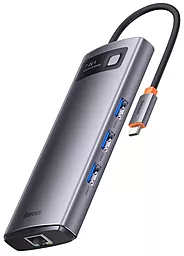 USB Type-C хаб Baseus Metal Gleam Series 7-in-1 Hub gray (WKWG040113)