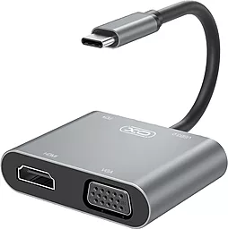 Мультипортовый USB Type-C хаб XO HUB001 4-in-1 gray