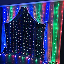 Гирлянда Xmas водопад 480-M 3*3 метра Мультицвет - фото Гирлянда Xmas водопад 480-M 3*3 метра Мультицвет