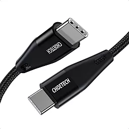 Кабель Choetech USB Type-C - Type-C 60w 3a 2м PD cable Black (XCC-1004-BK) - фото Кабель Choetech USB Type-C - Type-C 60w 3a 2м PD cable Black (XCC-1004-BK)