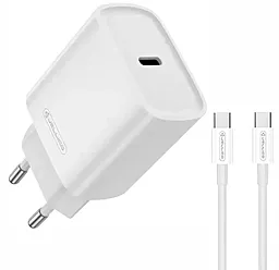 Мережевий зарядний пристрій Jellico EU53 30w PD USB-C fast charger + USB-C to USB-C cable white - фото Мережевий зарядний пристрій Jellico EU53 30w PD USB-C fast charger + USB-C to USB-C cable white