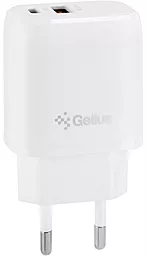Сетевое зарядное устройство с быстрой зарядкой Gelius Pro X-Duo GP-HC014 20W PD+QC3.0 USB-A+C White