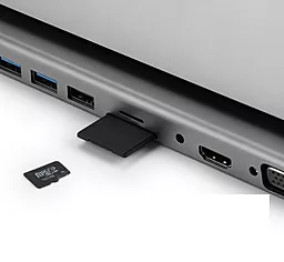Мультипортовый USB Type-C хаб Remax RU-U70 Hanmo Series 11in1 Docking Station Grey - миниатюра 4
