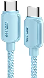 Кабель Essager Breeze USB Type-C - Type-C 100w 5a 1м PD cable Blue (EXCTT1-WL03-P) - фото Кабель Essager Breeze USB Type-C - Type-C 100w 5a 1м PD cable Blue (EXCTT1-WL03-P)