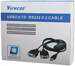 Кабель-перехідник Viewcon VE591 USB-А - 2xCOM 9+25pin 1.4м Black - мініатюра 4
