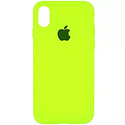 Чехол Silicone Case Full для Apple iPhone XR Fluorescent green
