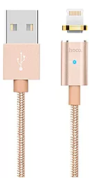 Кабель USB Hoco U16 Magnetic Adsorption Lightning Cable 1.2M Gold