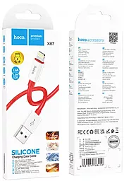 Кабель Hoco X87 Magic Silicone USB-A - Lightning 12w 2.4a 1м cable Red - мініатюра 5