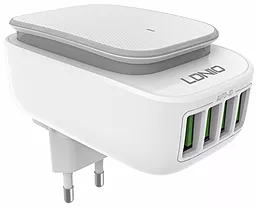 Мережевий зарядний пристрій LDNio A4405 Led Touch 4 USB White