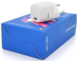Мережевий зарядний пристрій iKaku fast charger PD20W USB-C White (KSC-597-LECHONG) - мініатюра 3