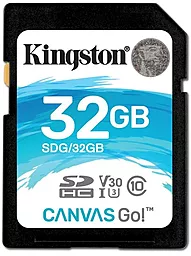 Карта пам'яті Kingston SDHC 32GB Canvas Go Class 10 UHS-I U3 V30 (SDG/32GB)