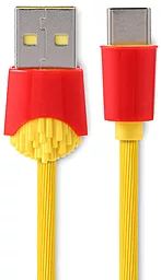 Кабель USB Remax Chips USB Type-C Cable Red/Yellow (RC-114a)