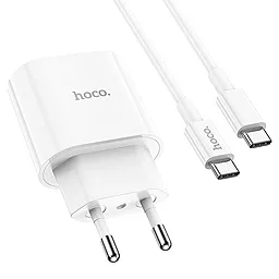 Сетевое зарядное устройство Hoco C94A Metro 20w PD USB-C fast charger + USB-C to USB-C cable white