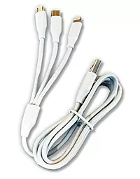 USB Кабель WUW X172 3-in-1 USB to micro USB/Type-C/Lightning/ Cable White - мініатюра 2