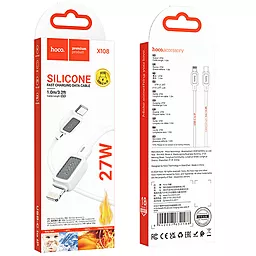 Кабель Hoco X108 Benefit USB Type-C - Lightning 27w 3a 1м PD сable White - миниатюра 5 Кабель Hoco X108 Benefit USB Type-C - Lightning 27w 3a 1м PD сable White - миниатюра 5