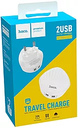 Сетевое зарядное устройство Hoco C67A Shell 2.4a 2xUSB-A ports home charger white - миниатюра 3 Сетевое зарядное устройство Hoco C67A Shell 2.4a 2xUSB-A ports home charger white - миниатюра 3