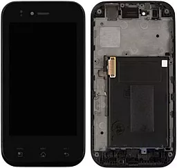 Дисплей LG Optimus Sol (E730, E739) з тачскріном і рамкою, оригінал, Black