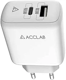 Сетевое зарядное устройство с быстрой зарядкой ACCLAB 20W 3A USB-A-C White (AL-TC220)