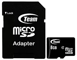 Карта пам'яті Team microSDHC 8GB Class 4 + SD-адаптер (TUSDH8GCL403) - фото Карта пам'яті Team microSDHC 8GB Class 4 + SD-адаптер (TUSDH8GCL403)
